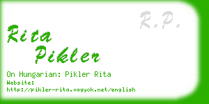 rita pikler business card